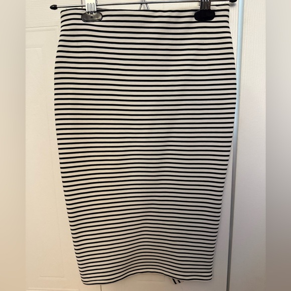 Zara Striped Asymmetrical Bodycon Pencil Skirt | Size S - Picture 3 of 8